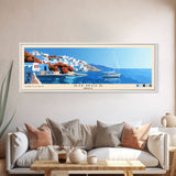 Sifnos, Greece Panoramic Beach Print, Vacation Gift, Greece Wall Art, Framed Canvas Print, Framed Beach Painting