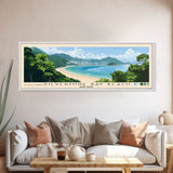 Silvermine Bay Beach, Hong Kong Panoramic Beach Print, Vacation Gift, Hong Kong Wall Art, Framed Canvas Print, Framed Beach Painting