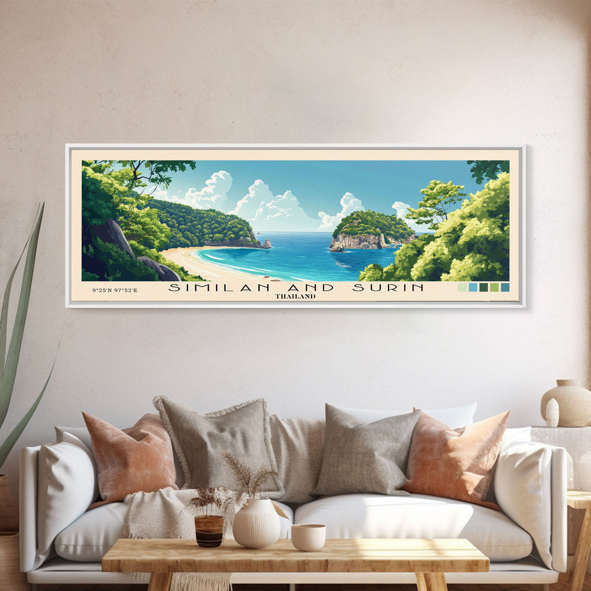 Similan and Surin, Thailand Panoramic Print, Vacation Gift, Thailand Wall Art, Vacation Wall Art, Vacatation Memories, Beach Decor, Beach Or Lakehouse Art