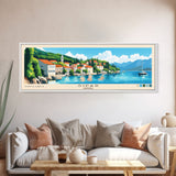 Sipar, Croatia Panoramic Beach Print, Vacation Gift, Croatia Wall Art, Framed Canvas Print, Framed Beach Painting