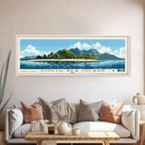 South Sea Island, Fiji Panoramic Print, Vacation Gift, Fiji Wall Art, Beach Painting, Beach Decor, Large Wall Art, Wood Frame Art