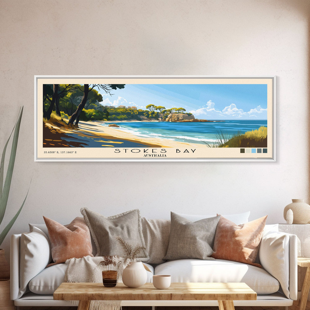 Stokes Bay, Australia Panoramic Print, Vacation Gift, Australia Wall Art, Beach Painting, Beach Decor, Beach Or Lakehouse Art