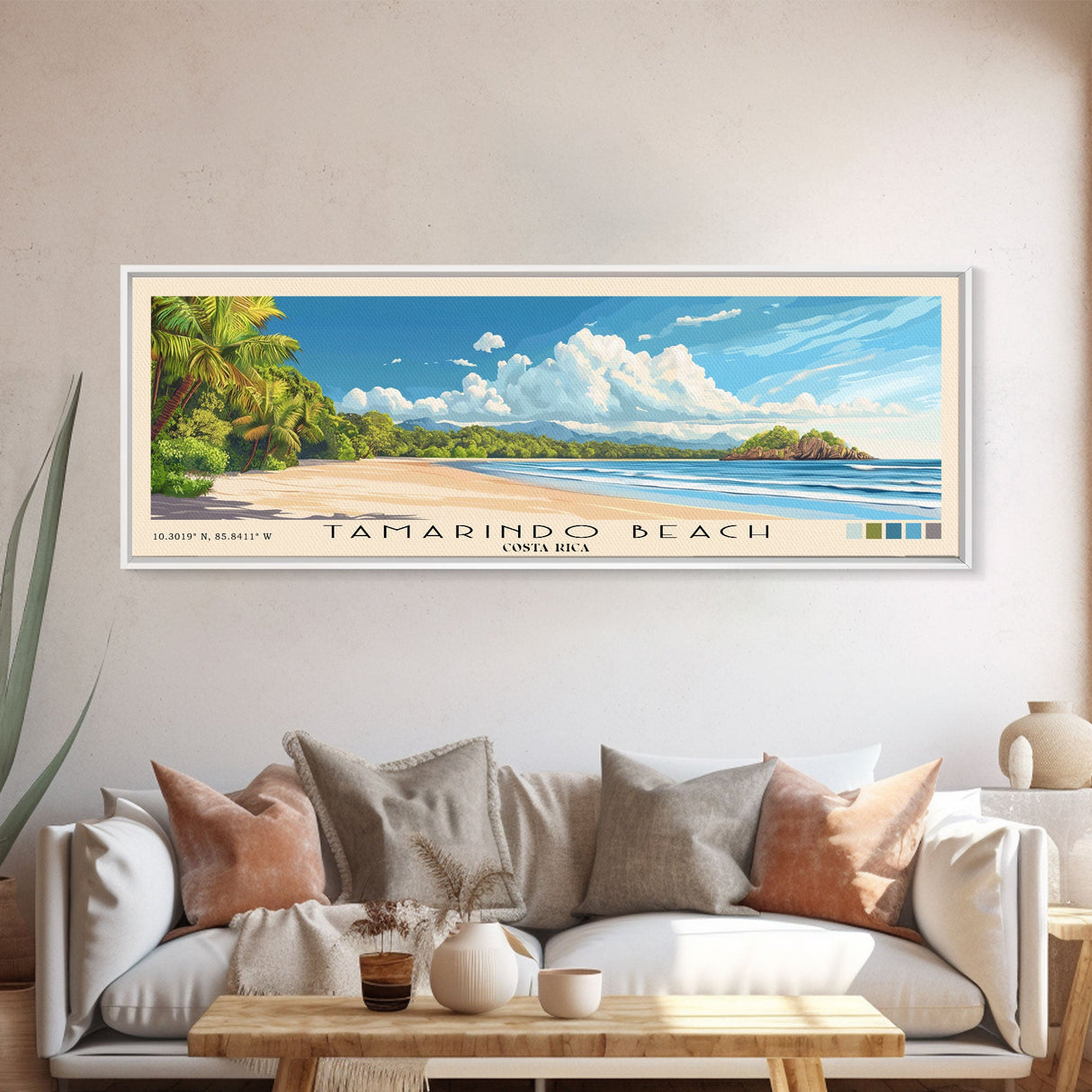 Tamarindo Beach, Costa Rica Panoramic Print, Vacation Gift, Costa Rica Wall Art, Vacation Wall Art, Vacatation Memories, Beach Decor, Beach Or Lakehouse Art