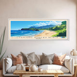 Tanjung Bungah Beach, Malasyia Panoramic Print, Vacation Gift, Malasyia Wall Art, Beach Painting, Beach Decor, Beach Or Lakehouse Art