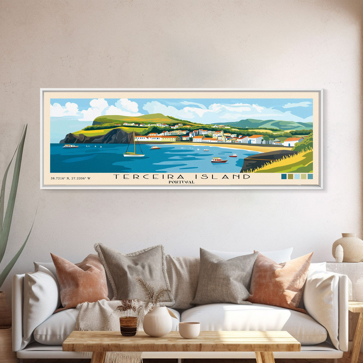 Terceira Island, Portugal Panoramic Print, Vacation Gift, Portugal Wall Art, Vacation Wall Art, Vacatation Memories, Beach Decor, Beach Or Lakehouse Art