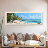 Tobacco Caye, Belize Panoramic Print, Vacation Gift, Belize Wall Art, Beach Painting, Beach Decor, Large Wall Art, Wood Frame Art