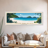 Trunk Bay Beach, US Virgin islands Panoramic Beach Print, Vacation Gift, US Virgin islands Wall Art, Framed Canvas Print, Framed Beach Painting