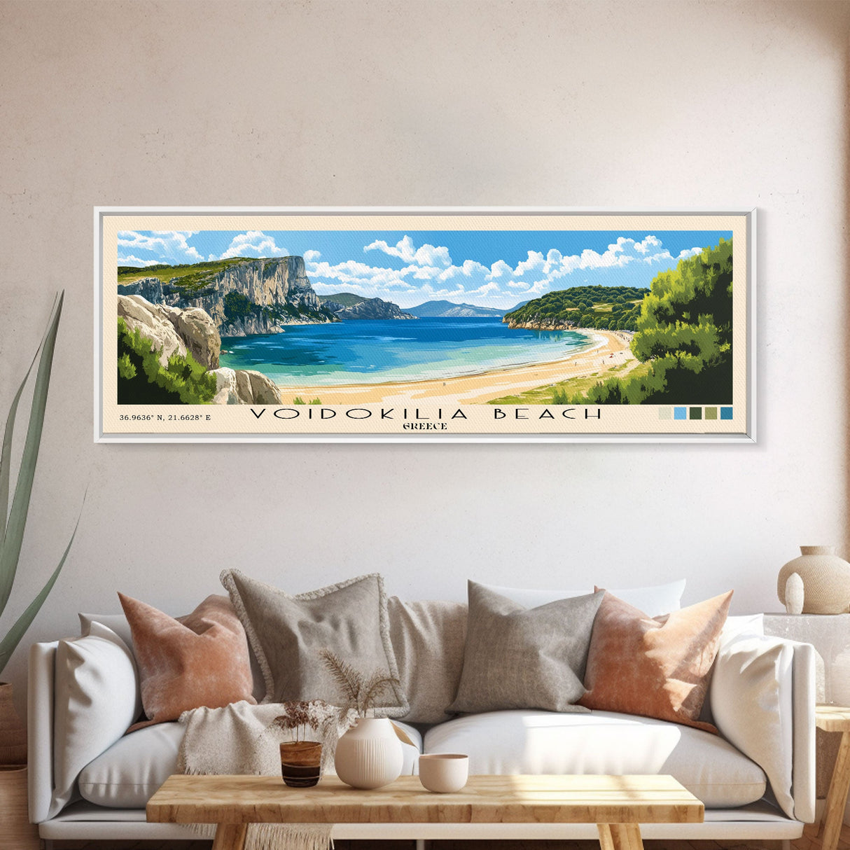 Voidokilia Beach, Greece Panoramic Print, Vacation Gift, Greece Wall Art, Vacation Wall Art, Vacatation Memories, Beach Decor, Beach Or Lakehouse Art