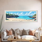 Warwick Long Bay, Bermuda Panoramic Print, Vacation Gift, Bermuda Wall Art, Beach Painting, Beach Decor, Large Wall Art, Wood Frame Art