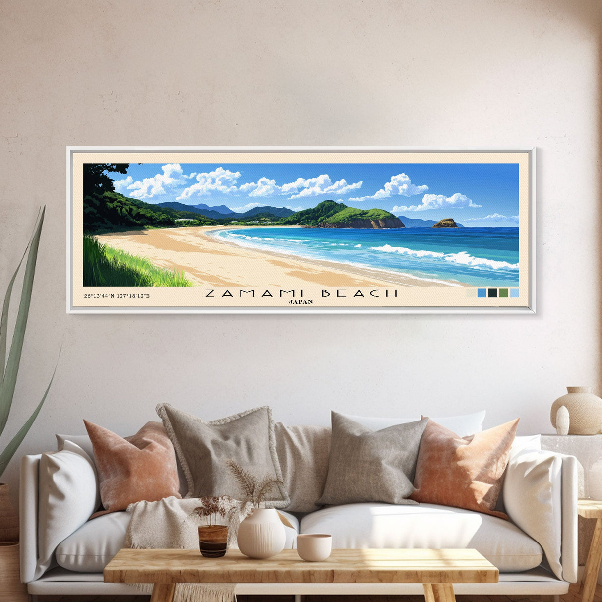 Zamami Beach, Japan Panoramic Print, Vacation Gift, Japan Wall Art, Vacation Wall Art, Vacatation Memories, Beach Decor, Beach Or Lakehouse Art