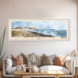 Belle-Île-en-Mer, France Watercolor Print, Vacation Gift, France Wall Art, Beach Painting, Beach Decor, Large Wall Art, Wood Frame Art