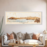 Cabrera, Spain Watercolor Beach Print, Vacation Gift, Spain Wall Art, Framed Canvas Print, Framed Beach Painting