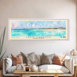 Cayo Paraiso, Dominican Republic Watercolor Beach Print, Vacation Gift, Dominican Republic Wall Art, Framed Canvas Print, Framed Beach Painting