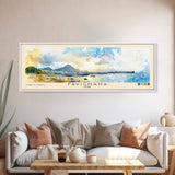 Favignana, Italy Watercolor Beach Print, Vacation Gift, Italy Wall Art, Framed Canvas Print, Framed Beach Painting