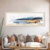 Golden Sands, Bulgaria Watercolor Beach Print, Vacation Gift, Bulgaria Wall Art, Framed Canvas Print, Framed Beach Painting