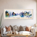 Ha Long Bay, Vietnam Watercolor Beach Print, Vacation Gift, Vietnam Wall Art, Framed Canvas Print, Framed Beach Painting