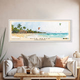 Kite Beach, Dominican Republic Watercolor Beach Print, Vacation Gift, Dominican Republic Wall Art, Framed Canvas Print, Framed Beach Painting