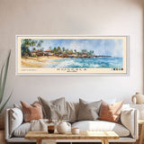 Koggala, Sri Lanka Watercolor Beach Print, Vacation Gift, Sri Lanka Wall Art, Framed Canvas Print, Framed Beach Painting