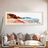 Kokkini (Red) Beach, Greece Watercolor Beach Print, Vacation Gift, Greece Wall Art, Framed Canvas Print, Framed Beach Painting