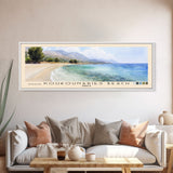 Koukounaries Beach, Greece Watercolor Beach Print, Vacation Gift, Greece Wall Art, Framed Canvas Print, Framed Beach Painting