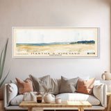 Martha’s Vineyard, Massachusetts Watercolor Beach Print, Vacation Gift, Massachusetts Wall Art, Framed Canvas Print, Framed Beach Painting