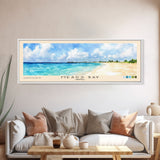 Meads Bay, Anguila Watercolor Beach Print, Vacation Gift, Anguila Wall Art, Framed Canvas Print, Framed Beach Painting