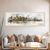 Moluccas, Indonesia Watercolor Beach Print, Vacation Gift, Indonesia Wall Art, Framed Canvas Print, Framed Beach Painting