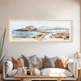 Naxos, Greece Watercolor Beach Print, Vacation Gift, Greece Wall Art, Framed Canvas Print, Framed Beach Painting