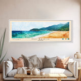 Nui Beach, Thailand Watercolor Print, Vacation Gift, Thailand Wall Art, Beach Painting, Beach Decor, Large Wall Art, Wood Frame Art