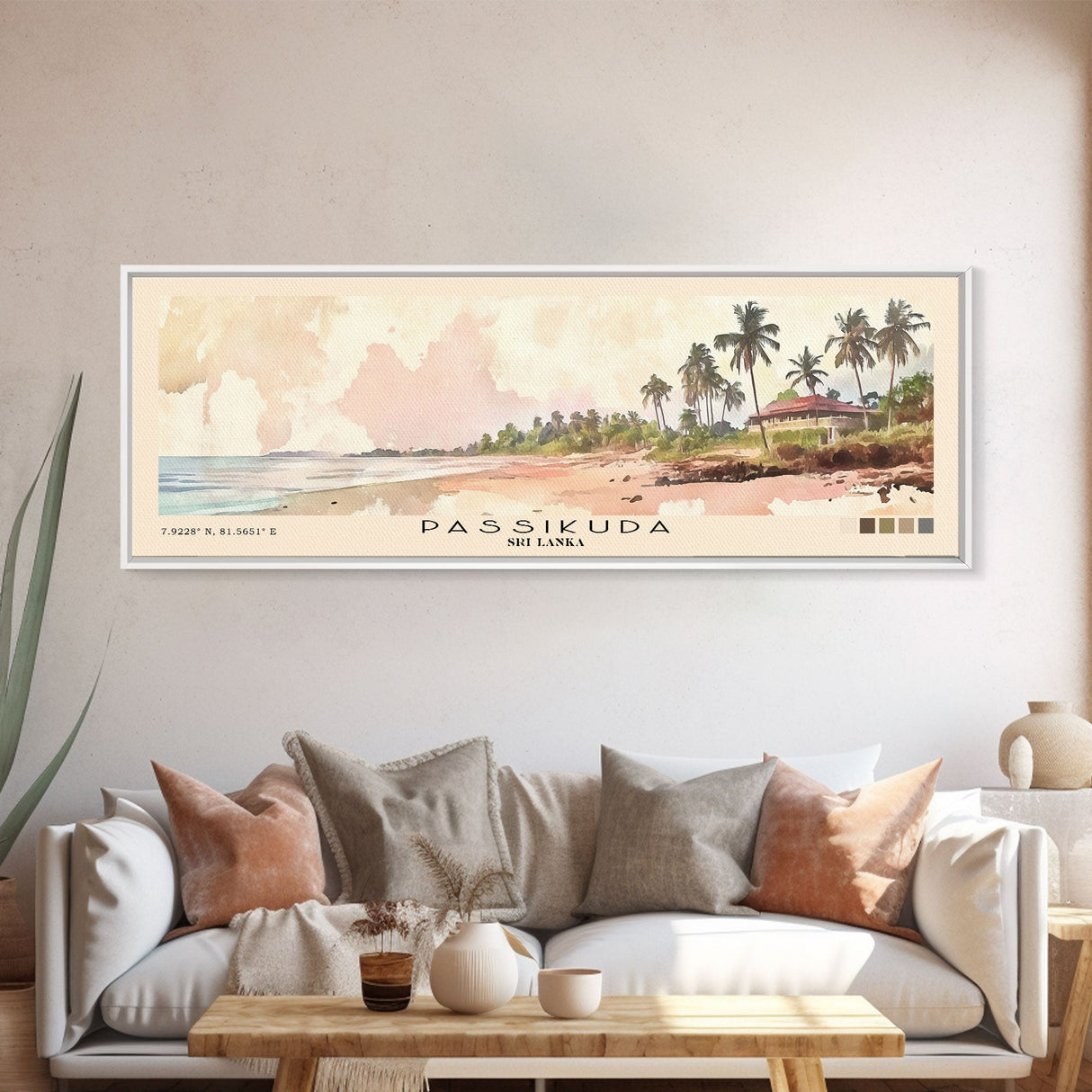 Passikuda, Sri Lanka Watercolor Beach Print, Vacation Gift, Sri Lanka Wall Art, Beach Painting, Beach Decor, Beach Painting