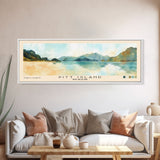 Pitt Island, New Zealand Watercolor Beach Print, Vacation Gift, New Zealand Wall Art, Framed Canvas Print, Framed Beach Painting