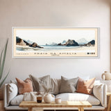 Praia da Amália, Portugal Watercolor Beach Print, Vacation Gift, Portugal Wall Art, Framed Canvas Print, Framed Beach Painting