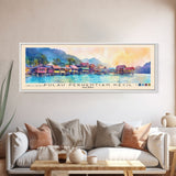 Pulau Perhentian Kecil, Malaysia Watercolor Beach Print, Vacation Gift, Malaysia Wall Art, Framed Canvas Print, Framed Beach Painting