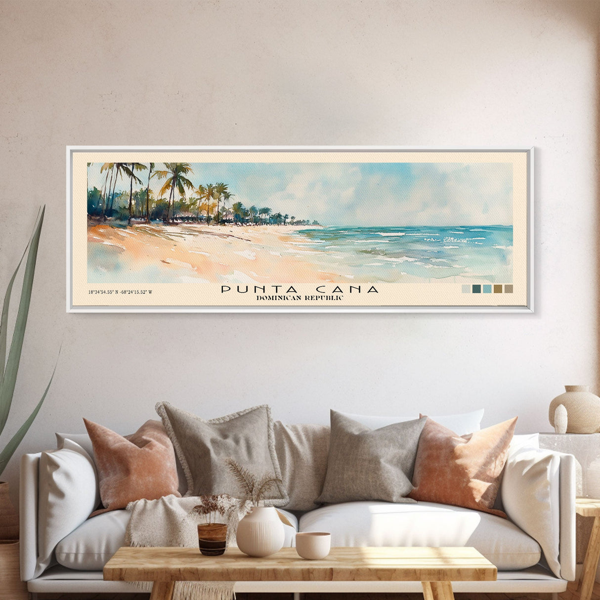 Punta Cana, Dominican Republic Watercolor Beach Print, Vacation Gift, Dominican Republic Wall Art, Beach Painting, Beach Decor, Beach Painting