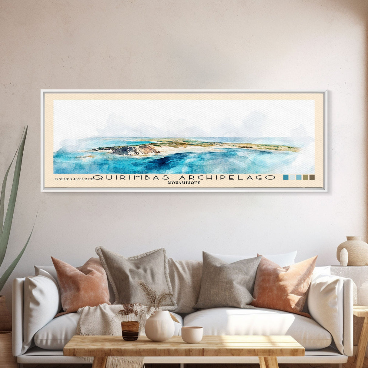 Quirimbas Archipelago, Mozambique Watercolor Beach Print, Vacation Gift, Mozambique Wall Art, Beach Painting, Beach Decor, Beach Painting