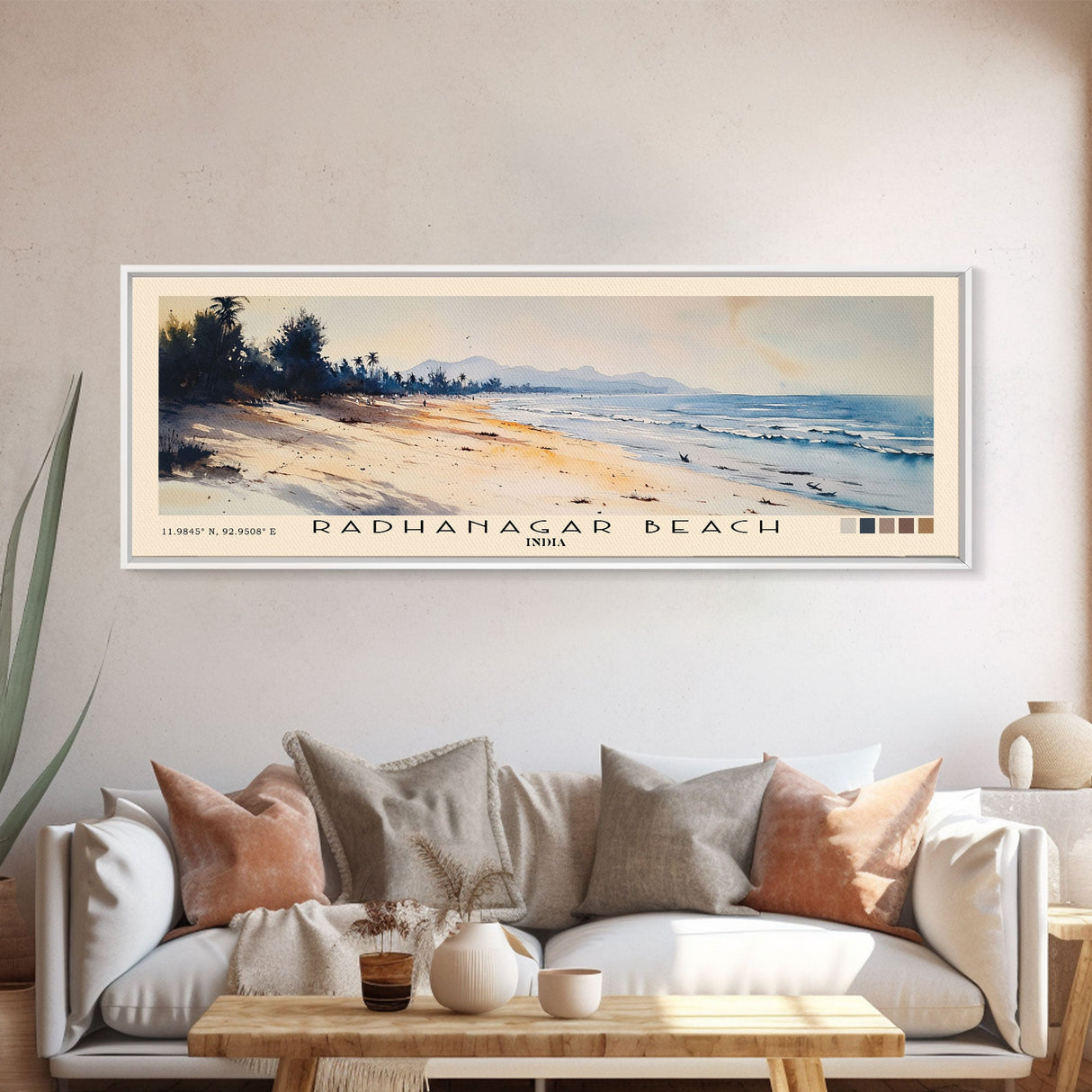 Radhanagar Beach, India Watercolor Beach Print, Vacation Gift, India Wall Art, Beach Painting, Beach Decor, Beach Painting