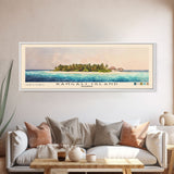 Rangali Island, Maldives Watercolor Beach Print, Vacation Gift, Maldives Wall Art, Framed Canvas Print, Framed Beach Painting