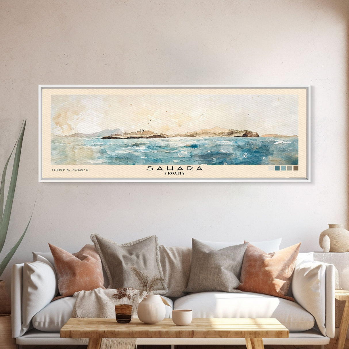 Sahara, Croatia Watercolor Beach Print, Vacation Gift, Croatia Wall Art, Beach Painting, Beach Decor, Beach Painting