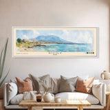 Sicily, Italy Watercolor Beach Print, Vacation Gift, Italy Wall Art, Framed Canvas Print, Framed Beach Painting