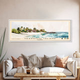 Vaadhoo Island, Maldives Watercolor Print, Vacation Gift, Maldives Wall Art, Beach Painting, Beach Decor, Large Wall Art, Wood Frame Art