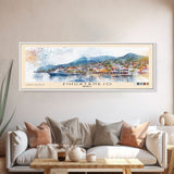 Zihuatanejo, Mexico Watercolor Beach Print, Vacation Gift, Mexico Wall Art, Framed Canvas Print, Framed Beach Painting