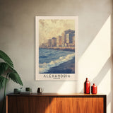 Alexandria, Egypt Watercolor Beach Print, Vacation Gift, Egypt Wall Art, Beach Painting, Beach Decor, Beach Painting