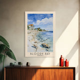 Bloody Bay, Jamaica Watercolor Beach Print, Vacation Gift, Jamaica Wall Art, Framed Canvas Print, Framed Beach Painting