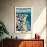 Cape May, New Jersey Watercolor Beach Print, Vacation Gift, New Jersey Wall Art, Framed Canvas Print, Framed Beach Painting