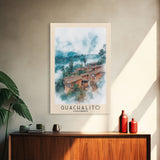 Guachalito, Colombia Watercolor Beach Print, Vacation Gift, Colombia Wall Art, Framed Canvas Print, Framed Beach Painting