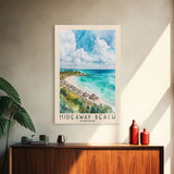 Hideaway Beach, Bahamas Watercolor Beach Print, Vacation Gift, Bahamas Wall Art, Framed Canvas Print, Framed Beach Painting