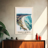 Irakli Beach, Bulgaria Watercolor Beach Print, Vacation Gift, Bulgaria Wall Art, Framed Canvas Print, Framed Beach Painting