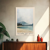 Island of Ons, Spain Watercolor Beach Print, Vacation Gift, Spain Wall Art, Framed Canvas Print, Framed Beach Painting