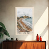 Karekare Beach, New Zealand Watercolor Beach Print, Vacation Gift, New Zealand Wall Art, Framed Canvas Print, Framed Beach Painting