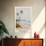 Koggala, Sri Lanka Watercolor Beach Print, Vacation Gift, Sri Lanka Wall Art, Framed Canvas Print, Framed Beach Painting